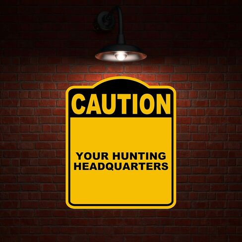 YOUR HUNTING HEADQUARTERS Caution Yellow Black Aluminum Composite Sign 15 x 18 inches in Saudi Arabia