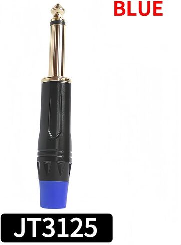 مقابس RCA الذهب 2 -PCS 2 -Pin - 6.3 مم موصلات ألدر الصوت Mono Coaxial AV لمكبر الصوت ، الكمبيوتر ، مكبر صوت (أزرق × 10pcs) in Kuwait