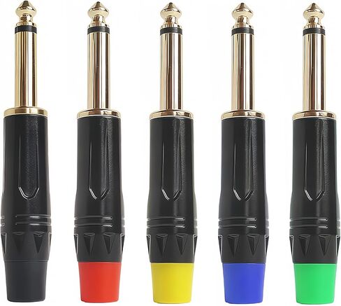 مقابس RCA الذهب 2 -PCS 2 -Pin - 6.3 مم موصلات ألدر الصوت Mono Coaxial AV لمكبر الصوت ، الكمبيوتر ، مكبر صوت (أزرق × 10pcs) in Kuwait