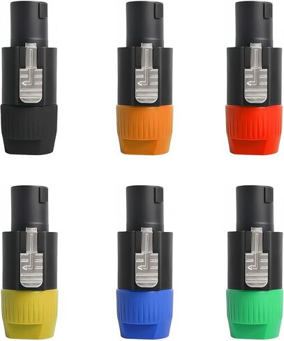 10pcs Aviation Aluminium 4 - موصل مكبر الصوت PIN - متوافق مع NL4FC ، قفل القفل مع أداة - الربط المجاني (Orange × 10pcs) in Kuwait
