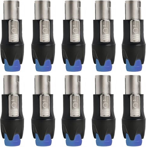 10pcs NL4FX قفل التوافق 4 أسنان - موصل مكبر صوت احترافي لترس الصوت أمبير (أسود × 10pcs) in Kuwait