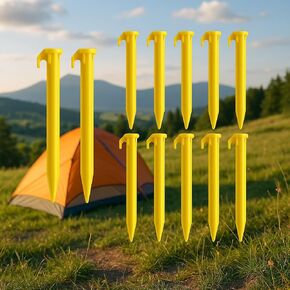 12PCS Heavy Duty Tent Stakes – 7.1 Inch Non-Rust Metal Ground Pegs for Camping, Hiking, Garden & Outdoor Canopy in Kuwait