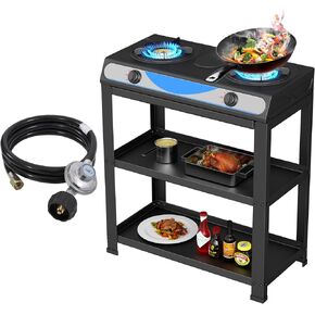 موقد غاز البروبان forimo ، 2 حرق ، اشتعال السيارات ، المحمولة ، الفولاذ المقاوم للصدأ ، 19000 وحدة حرارية/ساعة ، مثالية للمطابخ في الهواء الطلق in Kuwait