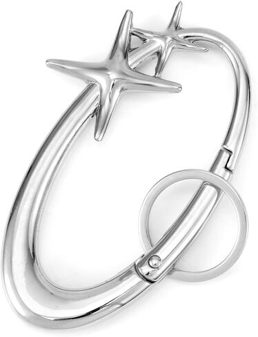 Fashion Y2K Metal Starlight Carabiner ، لطيف سبيكة سبيكة النجوم مقطع مفتاح مقطع رائع حلقة الحزام على شكل نجمة. in Saudi Arabia
