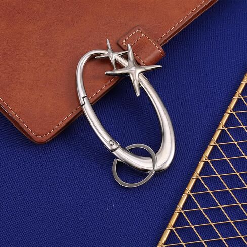 Fashion Y2K Metal Starlight Carabiner ، لطيف سبيكة سبيكة النجوم مقطع مفتاح مقطع رائع حلقة الحزام على شكل نجمة. in Saudi Arabia