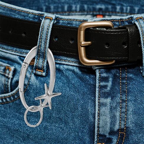 Fashion Y2K Metal Starlight Carabiner ، لطيف سبيكة سبيكة النجوم مقطع مفتاح مقطع رائع حلقة الحزام على شكل نجمة. in Saudi Arabia