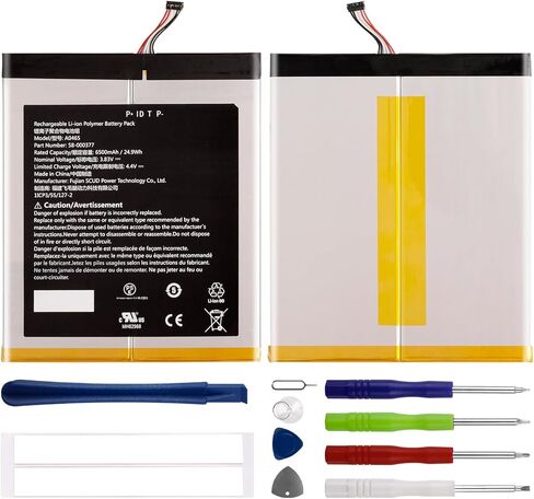 Duotipa New 58-000377 Tablet Battery for HD 10 (11th Gen，2021) T76N2B & HD 10 Plus T76N2P with Repair Tools Kit in Saudi Arabia