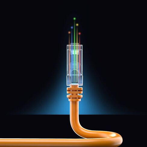 Cat7 Ethernet Cable 1 Foot – 6 Pack High-Speed LAN Network Patch Cords, RJ45 Gold-Plated Connectors, 600MHz, 10Gbps – for Router, Modem, PC, Gaming, Streaming – Orange in Saudi Arabia