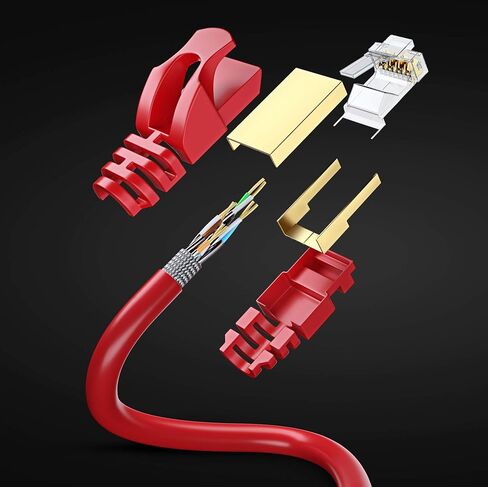 Cat7 Ethernet Cable 1 Foot – 6 Pack High-Speed LAN Network Patch Cords, RJ45 Gold-Plated Connectors, 600MHz, 10Gbps – for Router, Modem, PC, Gaming, Streaming – Orange in Saudi Arabia