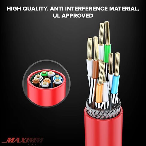 Cat7 Ethernet Cable 1 Foot – 6 Pack High-Speed LAN Network Patch Cords, RJ45 Gold-Plated Connectors, 600MHz, 10Gbps – for Router, Modem, PC, Gaming, Streaming – Orange in Saudi Arabia