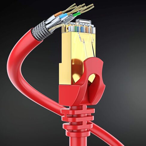 Cat7 Ethernet Cable 1 Foot – 6 Pack High-Speed LAN Network Patch Cords, RJ45 Gold-Plated Connectors, 600MHz, 10Gbps – for Router, Modem, PC, Gaming, Streaming – Orange in Saudi Arabia