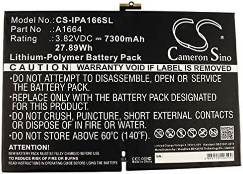 بطارية بديلة Cameron Sino New 7300mAh لـ Apple A1673 ، A1674 ، A1675 ، iPad 10.2 ، iPad 10.2 2019 ، iPad 10.2 7th Gen ، iPad 6.3 ، iPad 6.4 ، iPad Pro 9.7 in Saudi Arabia