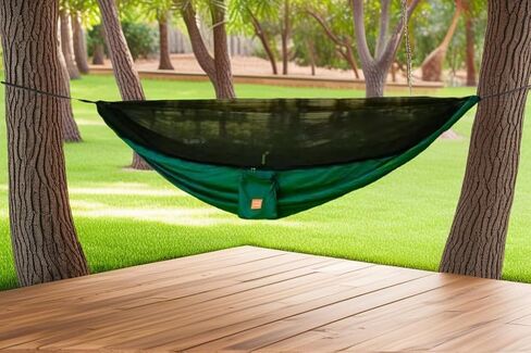 Camping Hammock, Outdoor Portable Hammocks with Mosquito Net,Lightweight Nylon Parachute Hammocks,Camping Gear Must Haves for Travel Hiking Backpacking Beach (Army Green) in Saudi Arabia