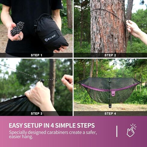 Hammock Anti-Mosquito System - Includes Double Hammock and Bug Net - Set of Essentials for Camping, Hiking (Blue Hammock + Bug net) in Saudi Arabia