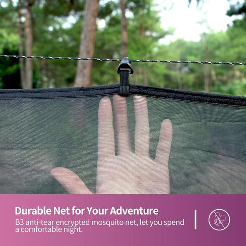 Hammock Anti-Mosquito System - Includes Double Hammock and Bug Net - Set of Essentials for Camping, Hiking (Blue Hammock + Bug net) in Saudi Arabia