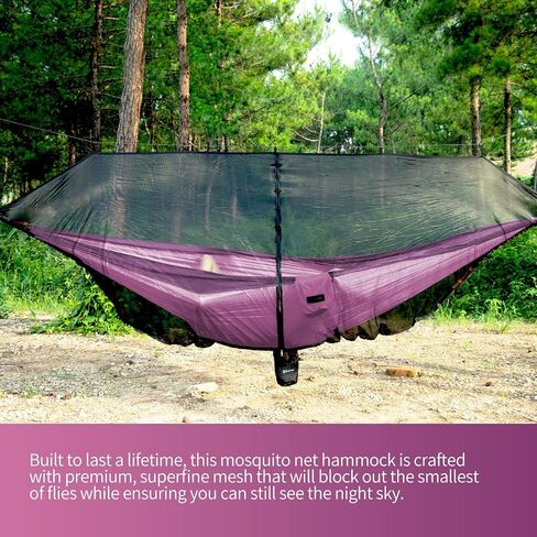 Hammock Anti-Mosquito System - Includes Double Hammock and Bug Net - Set of Essentials for Camping, Hiking (Blue Hammock + Bug net) in Saudi Arabia