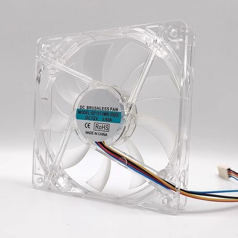 for GT 12020 12cm Computer Case Motherboard 3-Pin 4-pin Speed Control Cooling Fan 12v Transparent White in Saudi Arabia