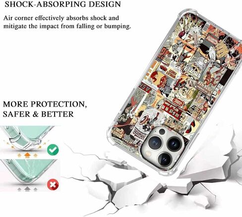 Case for iPhone 12 Pro Max مع تصميم الأبطال الخارقين ، Cartoon Comic Pop Culture Art Collage ، غطاء هاتف واضح TPU الناعم ، 6.7 "(Hero ، 12 مساءً) in Kuwait