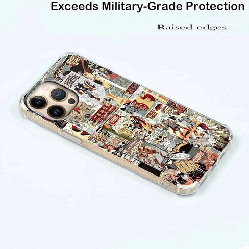 Case for iPhone 12 Pro Max مع تصميم الأبطال الخارقين ، Cartoon Comic Pop Culture Art Collage ، غطاء هاتف واضح TPU الناعم ، 6.7 "(Hero ، 12 مساءً) in Kuwait