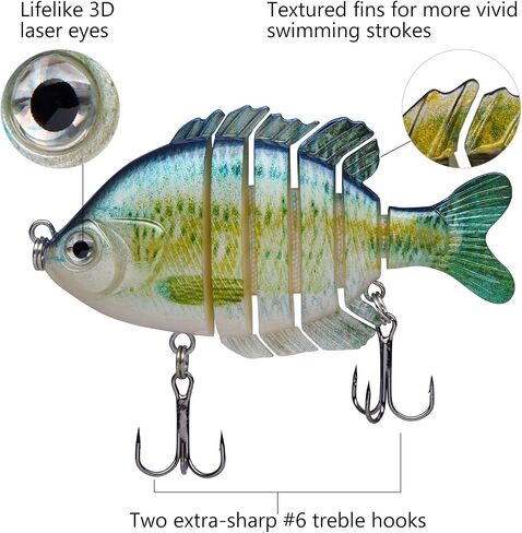 Bassdash Swimpanfish متعددة الأسماك المفصلية بلوجل سباحة سليمة باس باس صيد السمكة الصيد كرنك المملحة 3.5in/0.85 أوقية ، حزمة من 4 in Saudi Arabia
