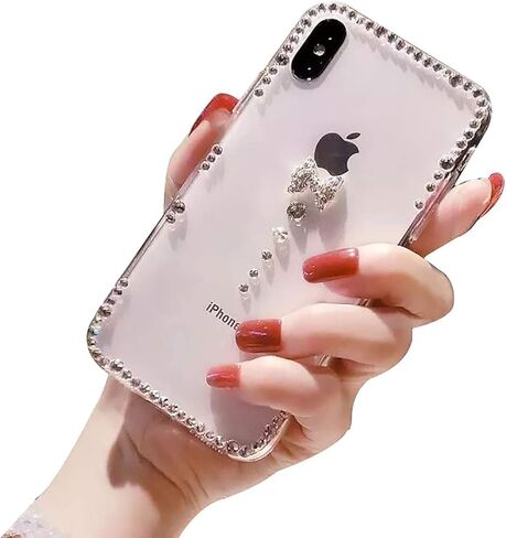 LCHDA Bling Diamond Case for Moto G 2025 5G ، Glitter Clear Crystal Bright Full Diamonds Luxury Sparkle Rhinestone Women Women Girls Phone Phone Case - White in Kuwait