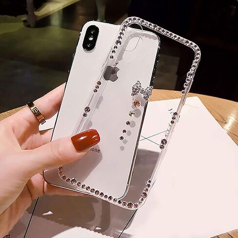 LCHDA Bling Diamond Case for Moto G 2025 5G ، Glitter Clear Crystal Bright Full Diamonds Luxury Sparkle Rhinestone Women Women Girls Phone Phone Case - White in Kuwait