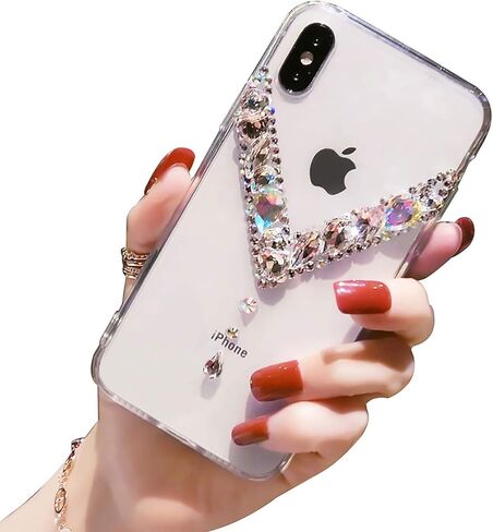 LCHDA Bling Diamond Case for Moto G 2025 5G ، Glitter Clear Crystal Bright Full Diamonds Luxury Sparkle Rhinestone Women Women Girls Phone Phone Case - White in Kuwait
