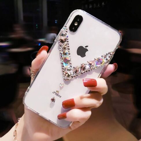 LCHDA Bling Diamond Case for Moto G 2025 5G ، Glitter Clear Crystal Bright Full Diamonds Luxury Sparkle Rhinestone Women Women Girls Phone Phone Case - White in Kuwait