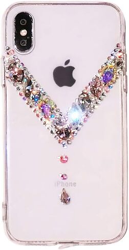 LCHDA Bling Diamond Case for Moto G 2025 5G ، Glitter Clear Crystal Bright Full Diamonds Luxury Sparkle Rhinestone Women Women Girls Phone Phone Case - White in Kuwait