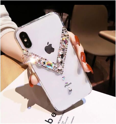 LCHDA Bling Diamond Case for Moto G 2025 5G ، Glitter Clear Crystal Bright Full Diamonds Luxury Sparkle Rhinestone Women Women Girls Phone Phone Case - White in Kuwait
