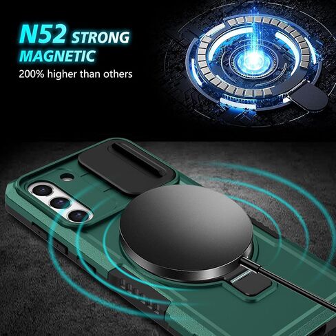 Phone Case for Samsung S21 FE 5g with Ring Stand Magnetic Black fits Wireless Charger, Camera Lens Protector Cover for Samsung Galaxy S21 FE Case Shockproof Anti-Slip (Pink White) in Kuwait