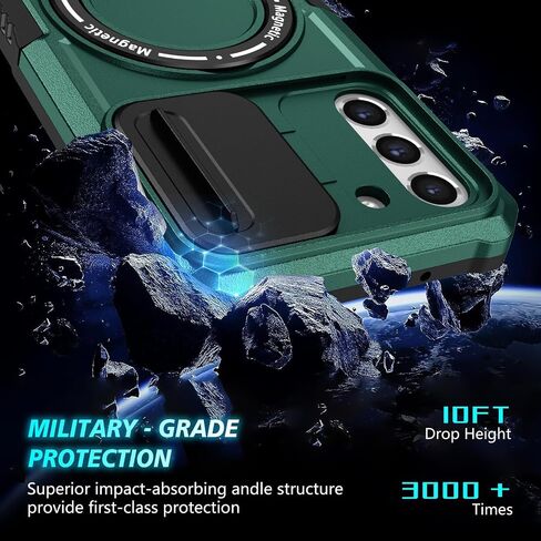 Phone Case for Samsung S21 FE 5g with Ring Stand Magnetic Black fits Wireless Charger, Camera Lens Protector Cover for Samsung Galaxy S21 FE Case Shockproof Anti-Slip (Pink White) in Kuwait