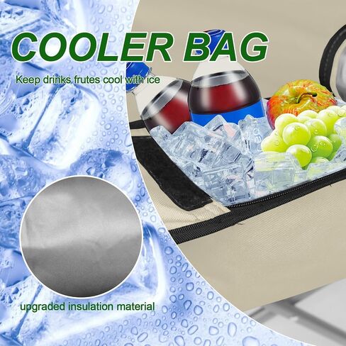 ptlsy Folding Camping Chair with Canopy, Beach Chair with Canopy Shade with Cup Holders, Cooler Bag for Camping, Fishing, Beach, Sports and Concert (White) in Kuwait