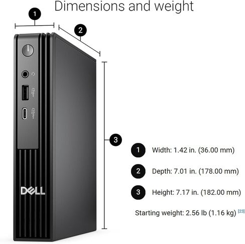 2025 Dell Pro Micro AI PC (التالي Gen Optiplex 7000 MFF) ، Intel 14-Core Ultra 5 235T (> I7-13700) ، 32GB DDR5 ، 1TB SSD ، in Kuwait