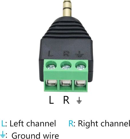 5Pcs 3.5mm Audio Terminal Block Connector, Gold Plated TS 2 Pole 1/8 inch Mono Male to 2 Pin Solderless Screw Terminal Female AUX Audio Adapter with Screwdriver in Saudi Arabia