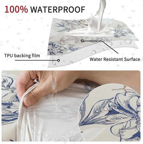 FORCHEER Dining Chair Covers and Bench Covers Set Waterproof Jacquard Chair Slipcover Set of 4 Washable Parsons Chair Slipcover - 4 PCS Chair Cover+1 PC Bench Cover （Waterproof-Light Brown） in Kuwait