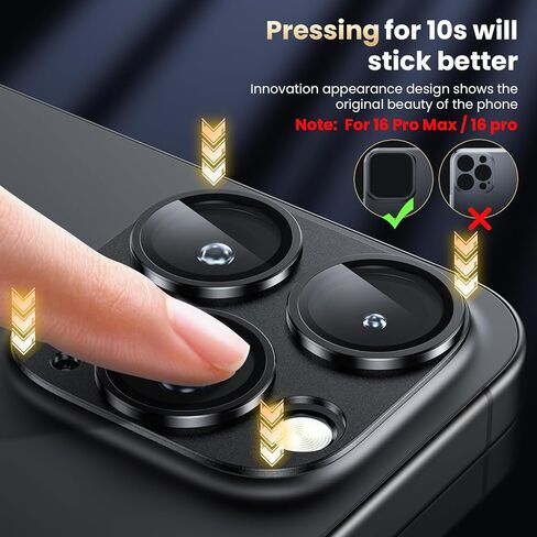 WSKEN for Phone 17 Pro Camera Lens Protector, [Military Grade Shatterproof] [Strong Adhesion] Metal Aluminum Alloy Tempered Glass Camera Screen Protector for iPhone, Silver Titanium in Kuwait