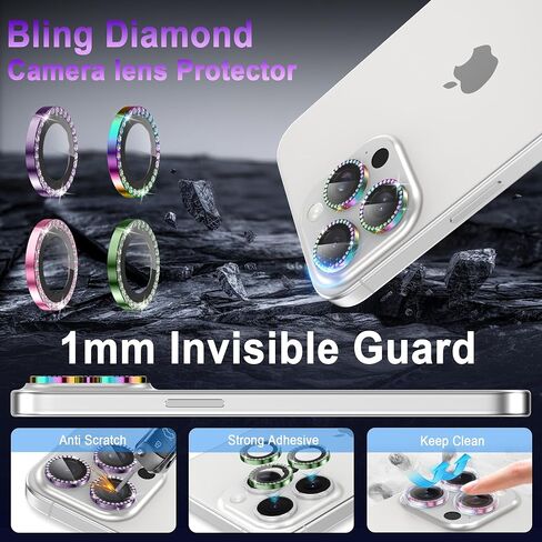 كوريغو لجهاز iPhone 16 Pro Max/iPhone 16 Pro Camera Lens ، صلابة 9H ، مقاومة للخدش ، الزجاج المتقارن فائق الرقيقة ، غطاء حلقة فردي معدني لطيف للنساء ، ودود ، الأرجواني ، الأرجواني ، الأرجواني in Kuwait