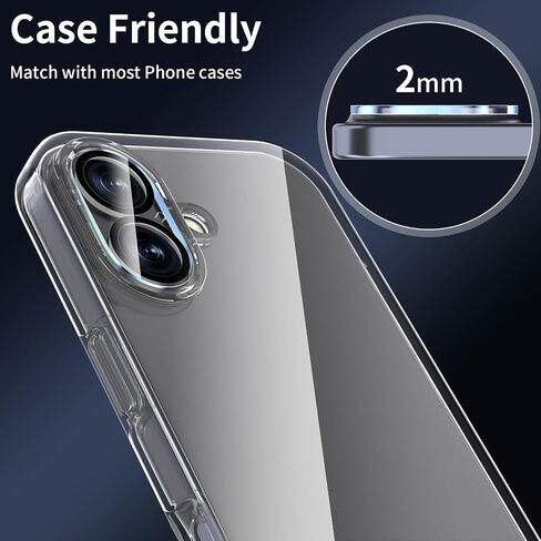 SWUU 2 Pack Camera Lens Protector Compatible with iPhone 6.3", Military-Grade 9H Tempered Glass, Shatterproof & Anti-Scratch, HD Clear, No Fingerprint, Case-Friendly in Kuwait