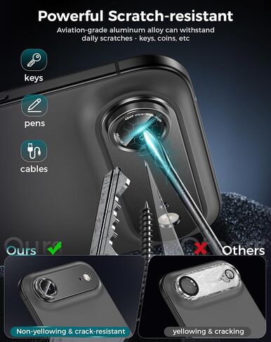 Goton for iPhone Pro Max Camera Lens Protector, 1-Pack Aluminum Alloy Metal Cover with HD Tempered Glass, Pro Camera Style, Shatter-Resistant, Scratch-Proof, Case Friendly in Saudi Arabia