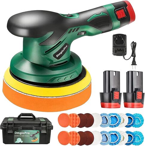 أداة تلميع عازلة السيارة اللاسلكية، مجموعة تلميع عازلة لاسلكية محمولة مع قطعتين بطارية قابلة لإعادة الشحن بقدرة 2600 مللي أمبير في الساعة، 20 قطعة إضافية مع صندوق أدوات مقاوم للماء، 6 سرعات متغيرة تستخدم لتفاصيل السيارة in Kuwait