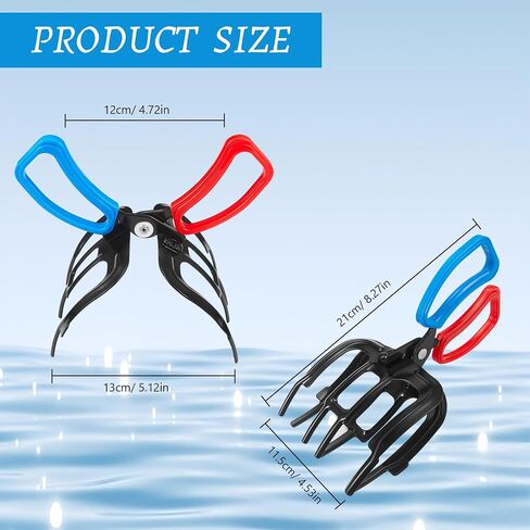 Lemon Sandy 2 PCS Fish Gripper, 3 Claw Fish Grippers for Fishing Pliers, Metal Control, Multi 3 Teeth Clamp Claw Grabber Tool for Most Freshwater Hook Remover, Tackle Holder in Saudi Arabia
