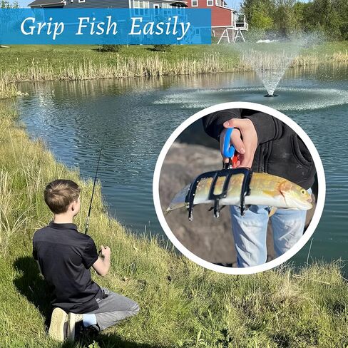 Lemon Sandy 2 PCS Fish Gripper, 3 Claw Fish Grippers for Fishing Pliers, Metal Control, Multi 3 Teeth Clamp Claw Grabber Tool for Most Freshwater Hook Remover, Tackle Holder in Saudi Arabia