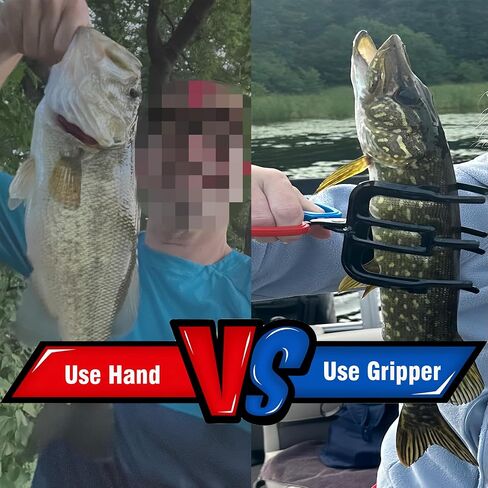 Lemon Sandy 2 PCS Fish Gripper, 3 Claw Fish Grippers for Fishing Pliers, Metal Control, Multi 3 Teeth Clamp Claw Grabber Tool for Most Freshwater Hook Remover, Tackle Holder in Saudi Arabia