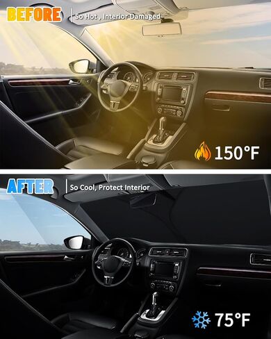 مظلة الشمس للزجاج الأمامي من BESTVIEW متوافقة مع Ford Mustang 2015-2023، واقي حاجب الشمس العاكس القابل للطي، مادة مطورة 5 طبقات 240T in Saudi Arabia