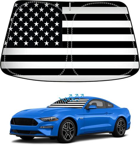 مظلة الشمس للزجاج الأمامي من BESTVIEW متوافقة مع Ford Mustang 2015-2023، واقي حاجب الشمس العاكس القابل للطي، مادة مطورة 5 طبقات 240T in Saudi Arabia