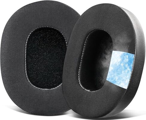 Soulwit Cooling-Gel Aypads لـ Skullcandy Hesh 3/ANC/EVO & Crusher Wireless/ANC/EVO & EVO & ANC Over-Ear ، وسائد أذن مع نسيج حريري ثلج-أسود in Saudi Arabia
