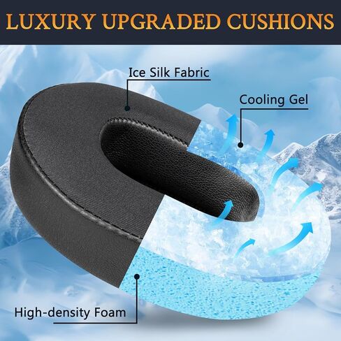 Soulwit Cooling-Gel Aypads لـ Skullcandy Hesh 3/ANC/EVO & Crusher Wireless/ANC/EVO & EVO & ANC Over-Ear ، وسائد أذن مع نسيج حريري ثلج-أسود in Saudi Arabia