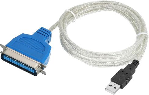 Meccanixity DB25 25 دبوس كبل طابعة المنفذ المتوازي ، 5 أقدام (1.5 متر) من الذكور USB 2.0 إلى محول CN36 الإناث مع موصلات مطلية بالنيكل لطابعات الماسحات الضوئية الأزرق والأبيض in Saudi Arabia