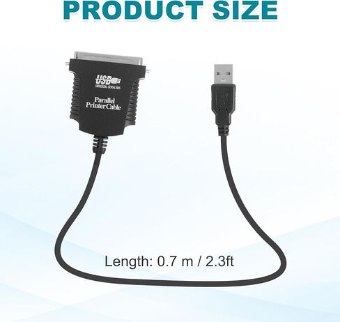 MECCANIXITY DB25 25-Pin Parallel Port Printer Cable, 2.3ft(0.7m) Male USB 2.0 to Female CN36 Converter with Nickel-Plated Connectors for Scanners Printers Black in Saudi Arabia
